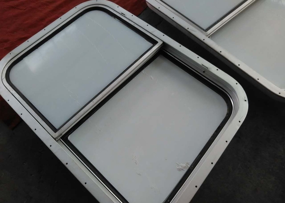 Cửa sổ kính biển hình chữ nhật cố định bằng đồng thau cho cabin tàu